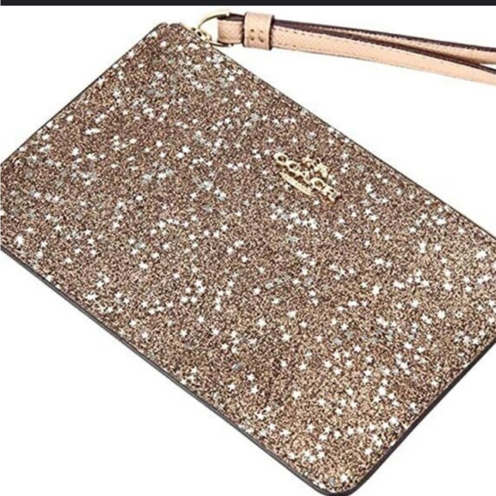 COACH Star Glitter Gold Wristlet/Wallet